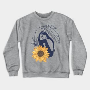 Sunflower Women Illustrations Crewneck Sweatshirt